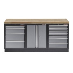 Hardhouten werkblad 204 x 46 x 3,6 cm voor garageserie