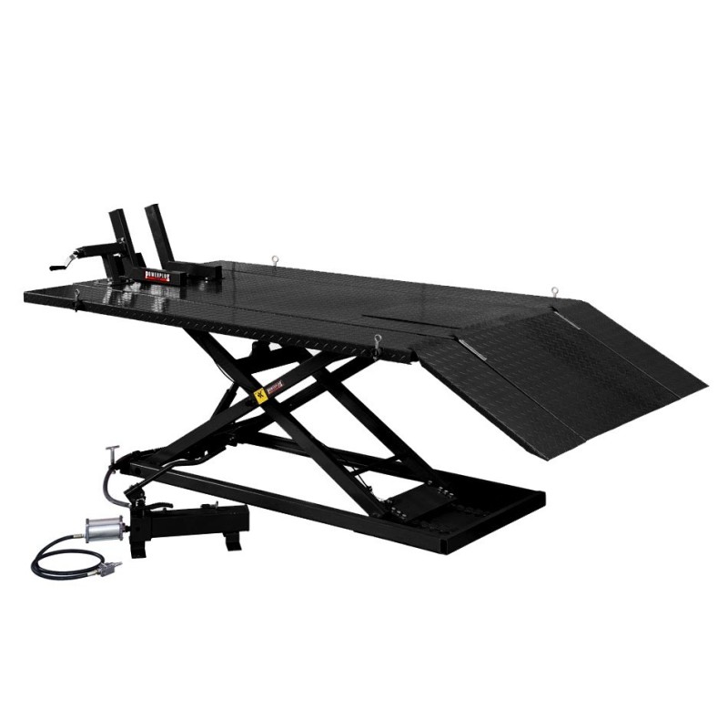 Verbrede heftafel voor motor hydraulisch en pneumatisch zwart