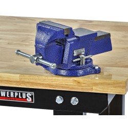 Bankschroef 100 mm. draaibare uitvoering met aambeeld