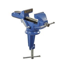 Zwaluwstaart tafelbankschroef 50 mm. draaibare uitvoering met aambeeld