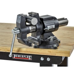 Multifunctionele bankschroef 125 mm. draaibare uitvoering met aambeeld