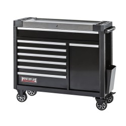 Gevulde gereedschapswagen zwart 7 laden + lade met magazijnbakjes - 110 x 48 x 101 cm