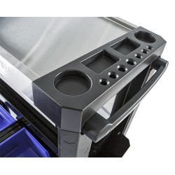 Gevulde gereedschapswagen zwart 7 laden + lade met magazijnbakjes - 110 x 48 x 101 cm