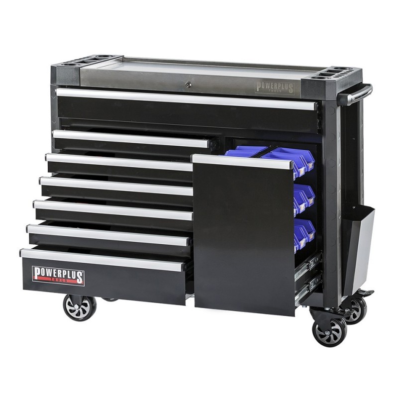 Gereedschapswagen zwart 7 laden + lade met magazijnbakjes - 110 x 48 x 101 cm