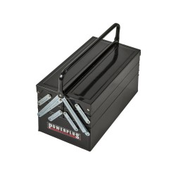 Gereedschapskist zwart, gevuld met 64 delen gereedschap in foam inleg