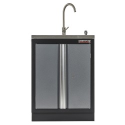 Werkplaatskast met 2 deuren incl. RVS  wasbak en kraan 68 x 46 x 95 cm