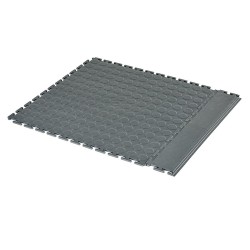 PVC kliktegel grijs 500 x 500 x 7 mm. - Industriële werkplaatstegel met ronde noppen