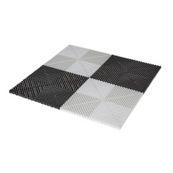 Open kliktegel zwart 400 x 400 x 18 mm. - harde kunststof tegel met open structuur