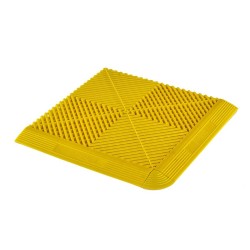 Kunststof hoekstuk geel - eindkap 60 x 60 x 18 mm. met ronde hoek voor kliktegel 1810 + 1813