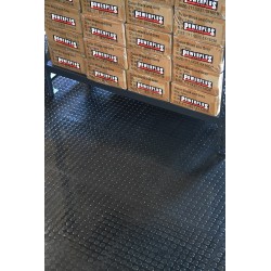 PVC kliktegel zwart 500 x 500 x 7 mm. - Industriële werkplaatstegel met ronde noppen