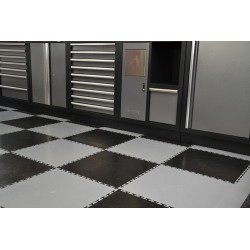 PVC kliktegel grijs 500 x 500 x 6 mm. Vloertegel voor industrieel gebruik - hamerslag anti slip profiel