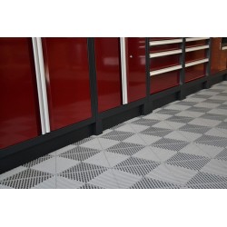 Open kliktegel grijs 400 x 400 x 18 mm. - harde kunststof tegel met open structuur