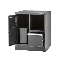 Werkplaatskast zwart met afvalbak 72 x 57 x 90 cm