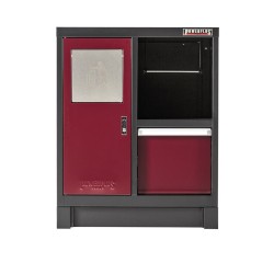 Werkplaatskast rood met afvalbak 72 x 57 x 90 cm