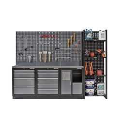 Magazijnstelling grijs antraciet - 68 x 46 x200 cm met gereedschapsbordprofiel