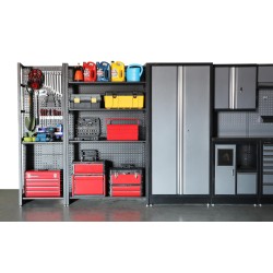 Magazijnstelling grijs antraciet - 68 x 46 x200 cm met gereedschapsbordprofiel