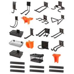 Uitgebreid opbergsysteem - tuingereedschap ophangen - opbergen - opbergsysteem - ophangsysteem  aan de muur