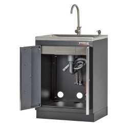 Werkbank set met MDF werkblad met RVS plaat omkleed - 10 laden - 204 x 46 x 94,6 cm. Werkbank met laden - ladenblok