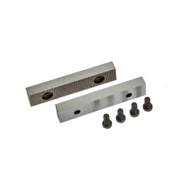 Set van 2 stuks 75 mm verwisselbare geharde bekken voor bankschroef 1636C incl. 4 schroeven