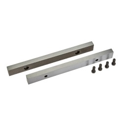 Set van 2 stuks 200 mm verwisselbare geharde bekken voor bankschroef 1635C incl. 4 schroeven