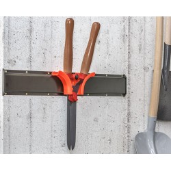 Metalen strip 60 x 10 x 1.8 cm  tuingereedschap ophangen - opbergen - opbergsysteem - ophangsysteem  aan de muur.