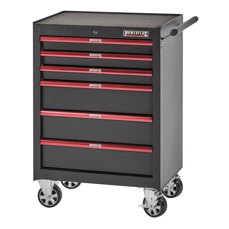 Gereedschapswagen rood/zwart 6 laden leeg