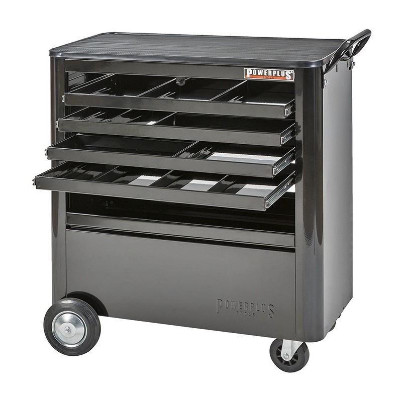 Gereedschapswagen zwart - 4 laden tweezijdig te openen