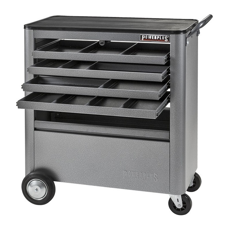 Gereedschapswagen grijs - 4 laden tweezijdig te openen - Werkplaatswagen assistent.