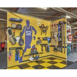 Dubbele wandhaak 20 x 6 cm. tuingereedschap ophangen - opbergen - opbergsysteem - ophangsysteem  aan de muur.