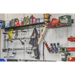 Metalen strip 60 x 10 x 1.8 cm  tuingereedschap ophangen - opbergen - opbergsysteem - ophangsysteem  aan de muur.