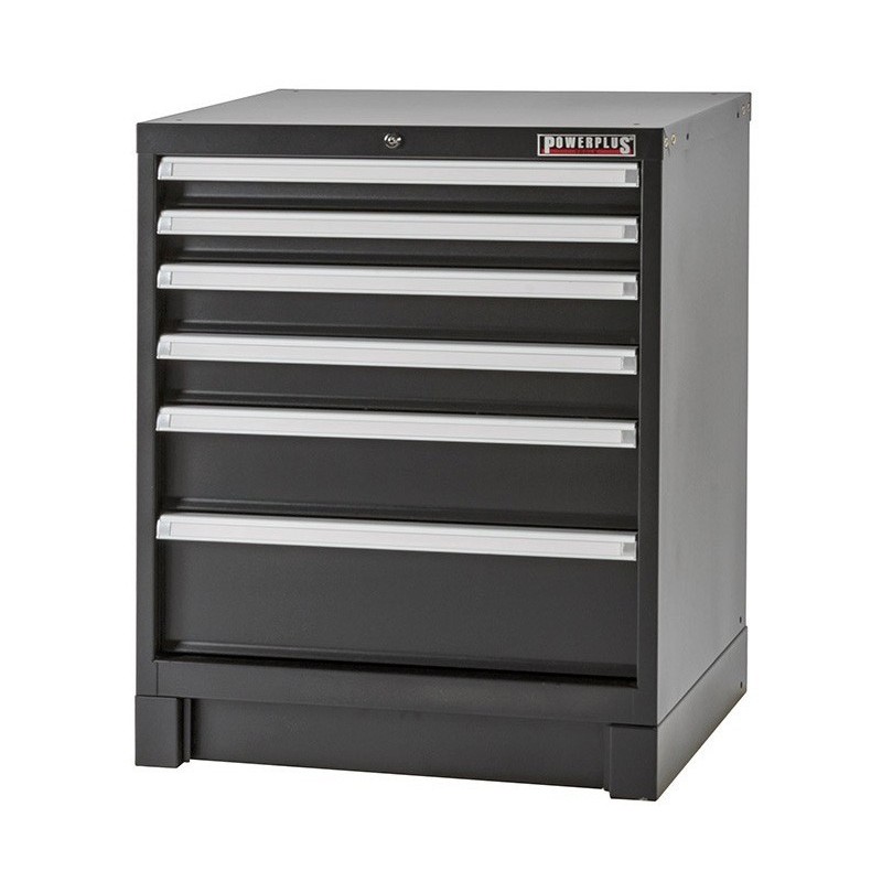 Werkplaatskast zwart met 6 laden 72 x 57 x 90 cm
