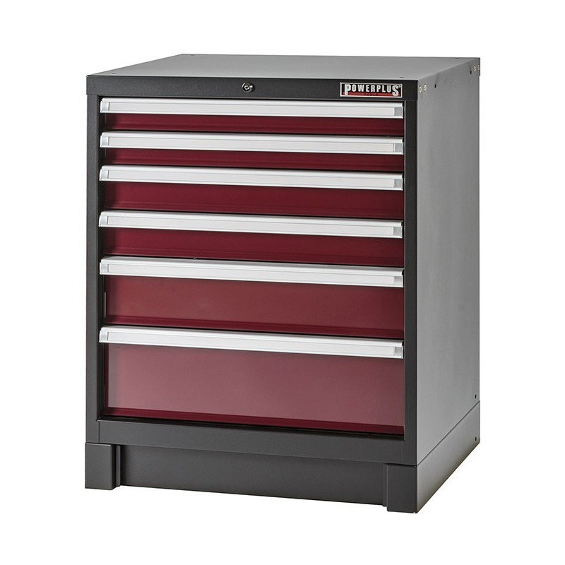 Werkplaatskast rood met 6 laden 72 x 57 x 90 cm