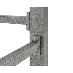 Werkbank grijs 120 cm met hardhouten blad - open model