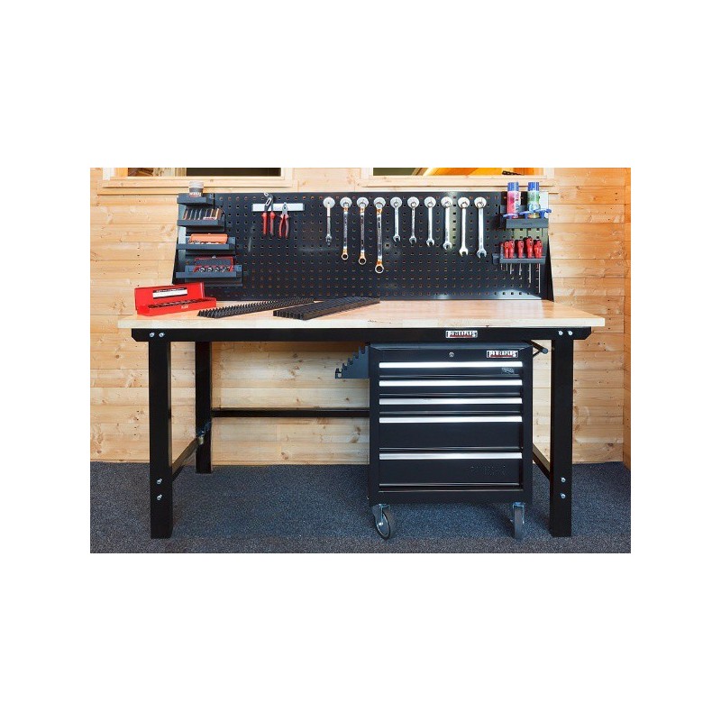 Werkplaatsinrichting, Complete werkplek - Werkbank Set zwart type 5