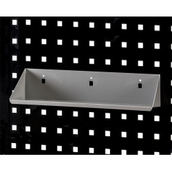 Stalen legbord 38 x 10 x 8 cm. voor gereedschap gatenwand of wandbord