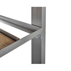 Werkbank grijs 150 cm met hardhouten blad en gereedschapskist grijs