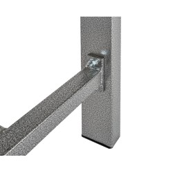 Werkbank grijs 150 cm met hardhouten blad + gereedschapsbord - grijs