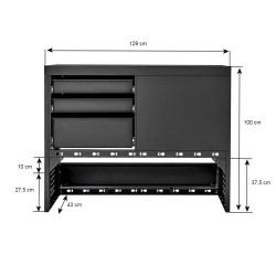 Bedrijfswageninrichting – universele inbouw kast voor bestelwagen – bestelbus 129 x 43 x 100 cm