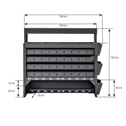 Bedrijfswageninrichting – universele inbouw kast voor bestelwagen – bestelbus 127 x 33 x 120 cm