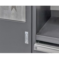 Complete werkplaatsinrichting mat zwart, werkbank + RVS blad, gereedschapskast, 12 laden, 379,5 x 200 cm