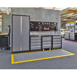 Antislip vloer mat – PVC werkplaatsmat – antivermoeidheidsmat, kleur grijs en geel , afm. 176 x 96 cm