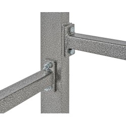 Werkbank grijs 120 cm met hardhouten blad en gereedschapswagen