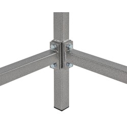 Werkbank hoekopstelling - Hoek werkbank 260 cm lang grijs met hardhouten blad en gereedschapswagen