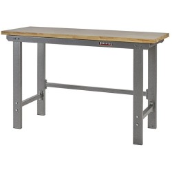 Werkbank hoekopstelling - Hoek werkbank 310 cm x 260 cm grijs met hardhouten blad en 2 gereedschapswagens