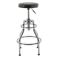 In hoogte verstelbare barkruk – gitaarkruk  74 - 86 cm met voetsteun.