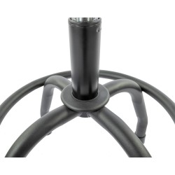 In hoogte verstelbare barkruk – gitaarkruk  60 - 67 cm met voetsteun en rugleuning.