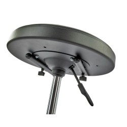 In hoogte verstelbare barkruk – gitaarkruk met rugsteun en voetsteun – zwart.