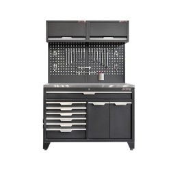 RVS werkblad voor premium zwart kastenserie – afm. 136 x 61 x 3,8 cm