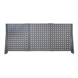 Werkbank zwart 150 cm met hardhouten blad + gereedschapskist en gereedschapsbord