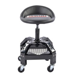 Werkplaatskruk op 4 wielen – verrijdbare garage kruk - in hoogte verstelbaar.